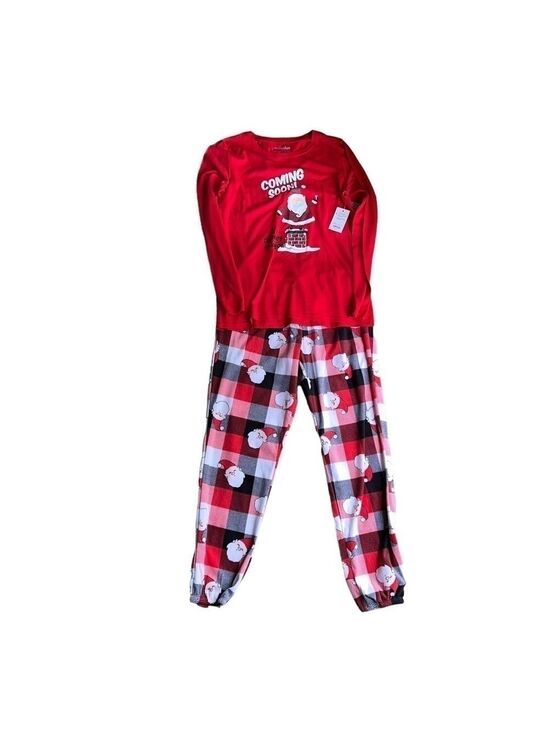 Kohl's Other - Women’s Christmas Plaid Santa Pajama Set Size Medium Long Brand New With Tags